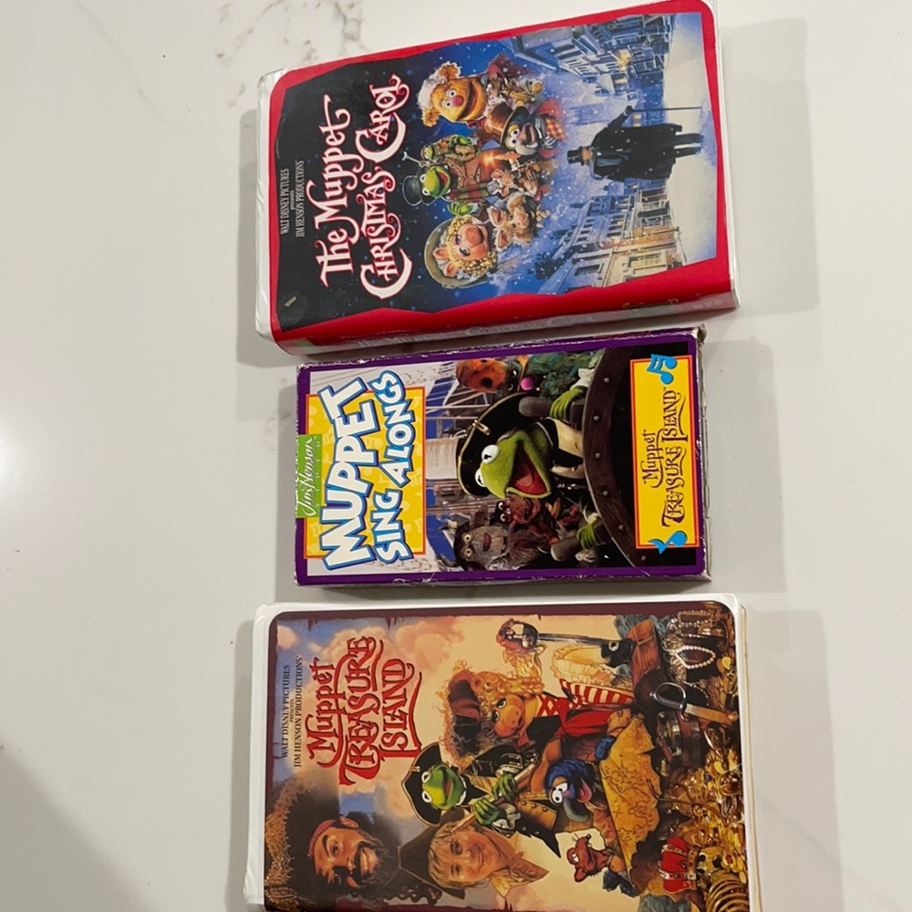 3 pack of vintage Muppet VCR tapes